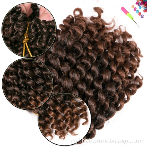 brown Blonde Bug Jumpy Wand Jamaican Bounce Curl 8 inch Synthetic Crochet Hair Extensions Ombre Braiding Hair twist
